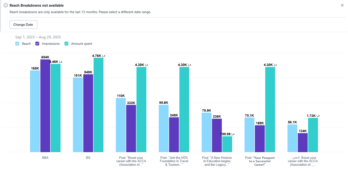 Meta Ads Manager campaign report