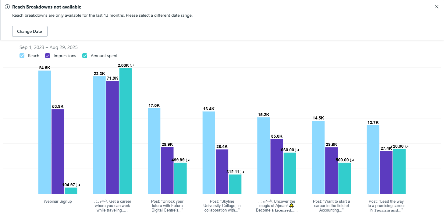 Meta Ads Manager campaign report